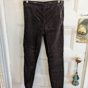 Gap velveteen skinny trousers/jeggings, side zip, soft black, 28r